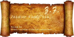 Zeidler Fidélia névjegykártya